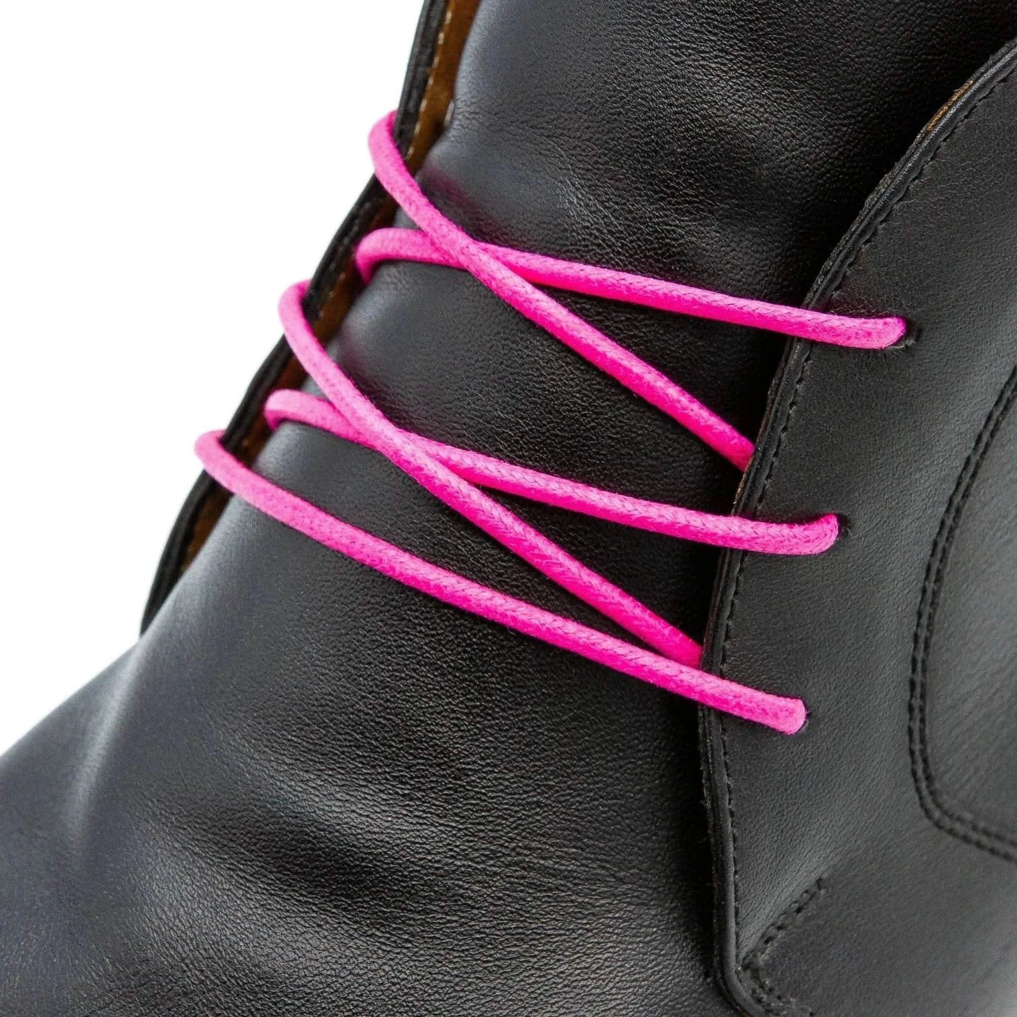 Hot Pink Waxed Dress Shoelaces - Image 2